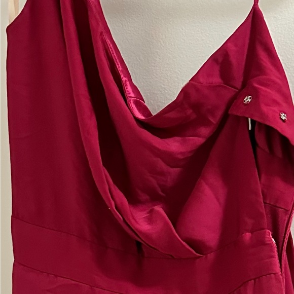 BCBG Satin Dress One Shoulder Pink - Picture 4 of 4